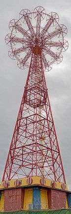 Framed Parachute Jump Tower along Riegelmann Boardwalk, Long Island, Coney Island, New York City, New York State, USA Print