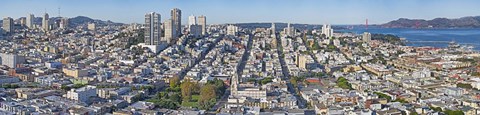 Framed High angle view of San Francisco, California Print