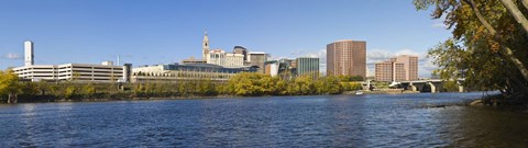 Framed Buildings at the waterfront, Connecticut River, Hartford, Connecticut, USA 2011 Print
