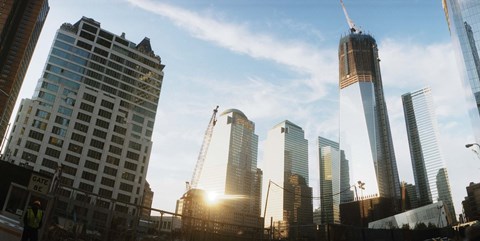 Framed Skyscrapers in a city, New York City, New York State, USA 2012 Print