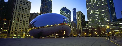 Framed Buildings in a city, Cloud Gate, Millennium Park, Chicago, Cook County, Illinois, USA Print