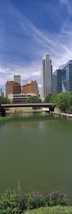 Framed Buildings at the waterfront, Omaha, Nebraska (vertical) Print
