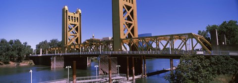 Framed Tower Bridge, Sacramento, CA , USA Print