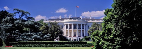 Framed Facade of the government building, White House, Washington DC, USA Print