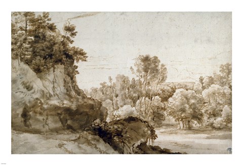 Framed Wooded Landscape Print