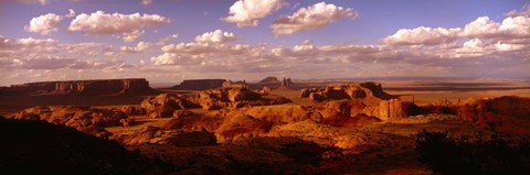 Framed Monument Valley Under Cloudy Sky Print