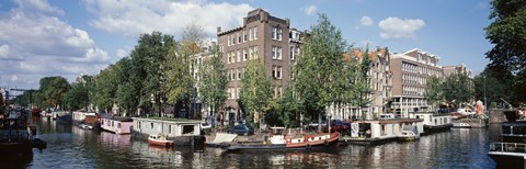 Framed Netherlands, Amsterdam, intersecting channels Print