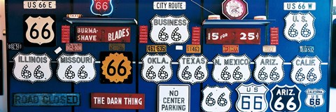 Framed Route 66 Sign Collection Print