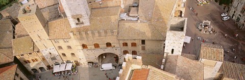 Framed High angle view of houses, San Gimignano, Tuscany, Italy Print