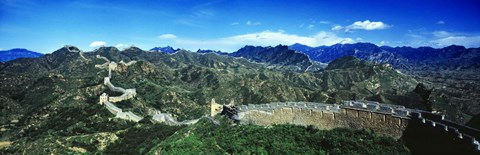 Framed Fortified wall on a mountain, Great Wall Of China, Beijing, China Print