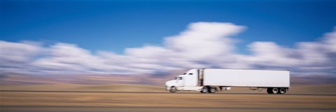 Framed Truck on the road, Interstate 70, Green River, Utah Print