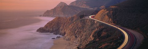 Framed Dusk Highway 1 Pacific Coast CA Print