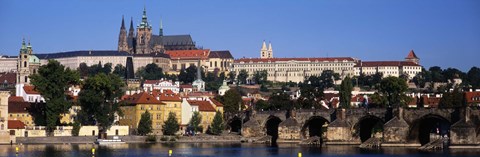 Framed Bridge over the Vltava River, Prague, Czech Republic Print