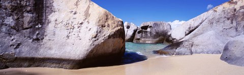 Framed Rocks On The Beach, Virgin Gorda, British Virgin Islands, Print