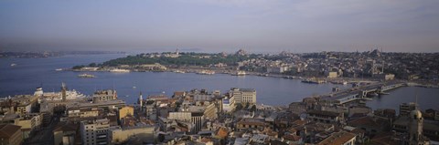 Framed Istanbul shoreline, Turkey Print