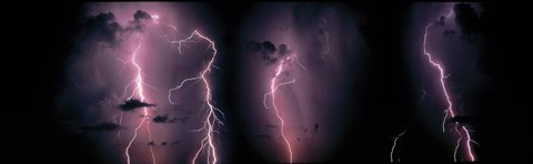 Framed LightningThunderstorm at night Print