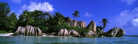 Framed La Digue, Island, The Seychelles, Africa Print