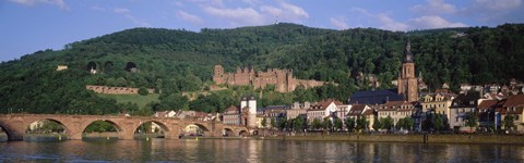 Framed Germany, Heidelberg, Neckar River Print