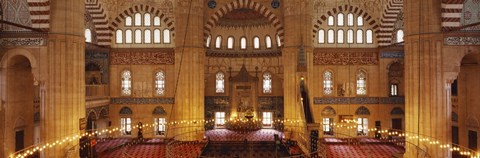 Framed Interiors of a mosque, Selimiye Mosque, Edirne, Turkey Print