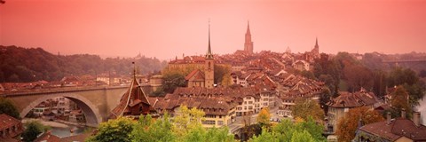 Framed Dusk Bern Switzerland Print