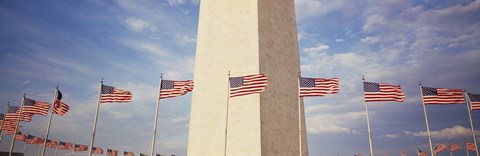 Framed Washington Monument Washington and flags DC Print