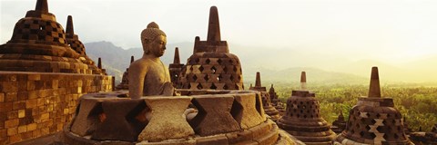 Framed Indonesia, Java, Borobudur Temple Print