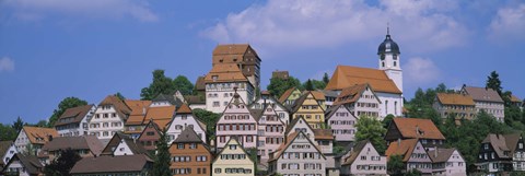 Framed Buildings on a hill, Altensteig, Black Forest, Germany Print