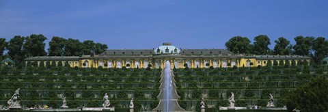 Framed Formal garden in front of a palace, Sanssouci Palace, Potsdam, Brandenburg, Germany Print