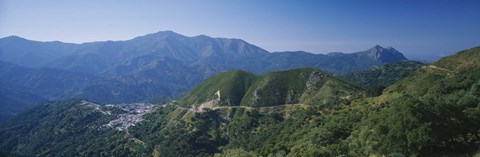 Framed High angle view of mountains, Benarraba, Gibraltar, Andalusia, Spain Print