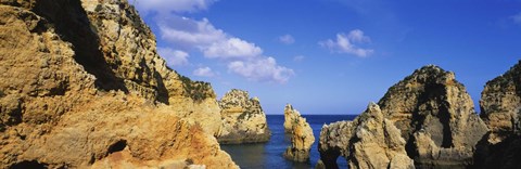 Framed Rock formations, Algarve, Portugal Print