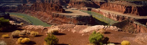 Framed High angle view of a river flowing through a canyon, Dead Horse Point State Park, Utah, USA Print