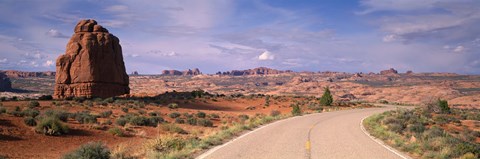 Framed Road Courthouse Towers Arches National Park Moab UT USA Print