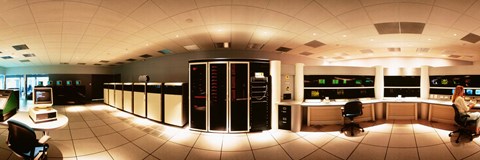 Framed Interior Computer Room Print