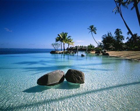 Framed Resort Tahiti French Polynesia Print