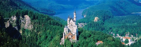 Framed High angle view of a castle, Neuschwanstein Castle, Bavaria, Germany Print