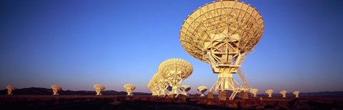 Framed Radio Telescopes in a field, Very Large Array, National Radio Astronomy Observatory, Magdalena, New Mexico, USA Print