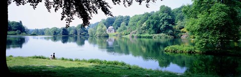 Framed Stourhead Garden Lake and pavillion, England, United Kingdom Print