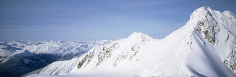 Framed Mountains covered with snow, Cariboo Mountains, British Columbia, Canada Print