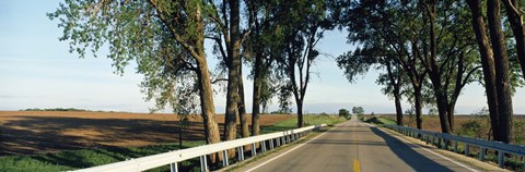 Framed Road passing through a landscape, Illinois Route 64, Carroll County, Illinois, USA Print