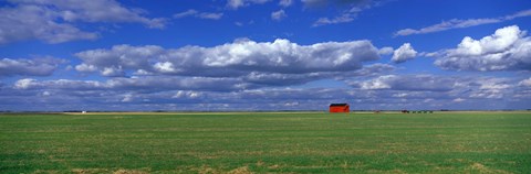 Framed Field And Barn, Saskatchewan, Canada Print
