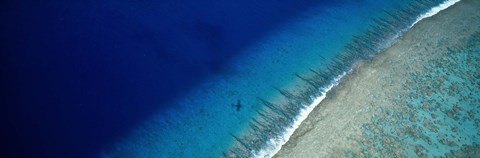 Framed Aerial View Of Beach, Teti&#39;aroa Island, Polynesia Print