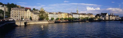 Framed Switzerland, Zurich, Limmat River Print