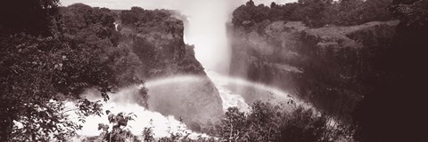 Framed Victoria Falls Zimbabwe Africa (black and white) Print