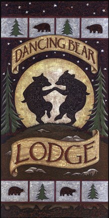 Framed Dancing Bear Lodge Print