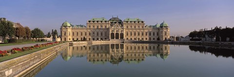 Framed Austria, Vienna, Belvedere Palace, View of a manmade lake outside a vintage building Print