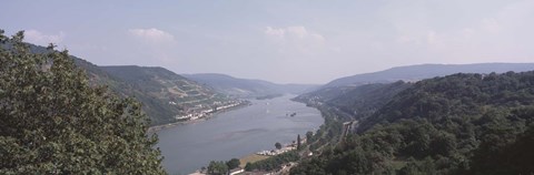 Framed Germany, Bacharach, Lorch, Bridge over the Rhine river Print