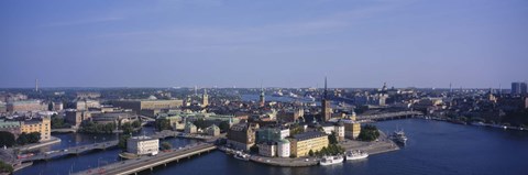 Framed High angle view of buildings viewed from City Hall, Stockholm, Sweden Print