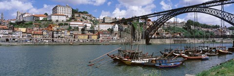 Framed Bridge Over A River, Dom Luis I Bridge, Douro River, Porto, Douro Litoral, Portugal Print