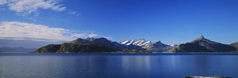 Framed Lake on mountainside, Sorfolda, Bodo, Nordland, Norway Print