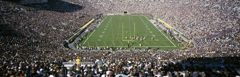 Framed Aerial view of a football stadium, Notre Dame Stadium, Notre Dame, Indiana, USA Print